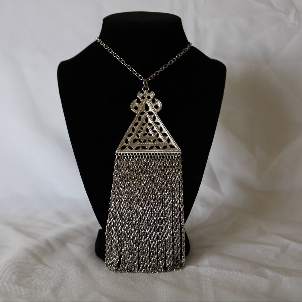 Vintage Triangle Chain Pendant Necklace